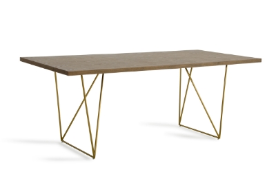 Picture of Modrest Marcia Mid-Century Tobacco & Antique Brass Dining Table