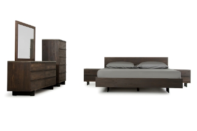 Picture of Queen Modrest Selma Modern Dark Aged Oak & Concrete Bedroom Set