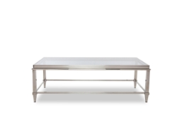 Picture of Modrest Agar Modern Glass & Stainless Steel Coffee Table