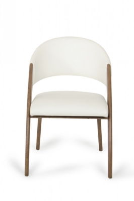 Picture of Modrest Lucas Mid-Century Cream & Walnut Dining Chair