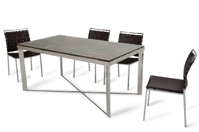 Picture of Modrest Santiago Modern Rectangular Wood Mosaic Dining Table