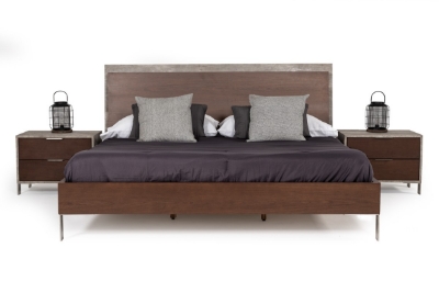 Picture of Nova Domus Conner Modern Dark Walnut & Faux Concrete Bedroom Set