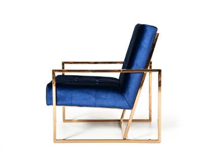 Picture of Modrest Samara Modern Blue & Gold Accent Chair