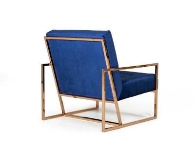 Picture of Modrest Samara Modern Blue & Gold Accent Chair