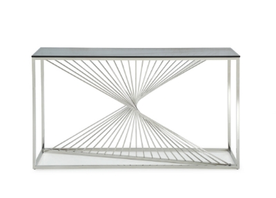 Picture of Modrest Trinity Modern Glass & Stainless Steel Console Table