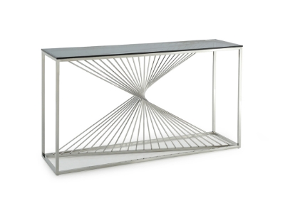 Picture of Modrest Trinity Modern Glass & Stainless Steel Console Table