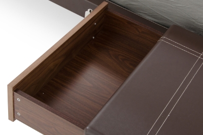 Picture of Nova Domus Ria Contemporary Brown Eco-Leather & Walnut Nightstand