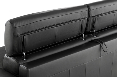 Picture of Lamod Italia Sacha - Modern Black Leather Reversible Sectional Sofa Bed with Storage