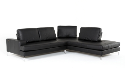 Picture of Lamod Italia Voyager - Modern Black Leather Right Facing Sectional Sofa