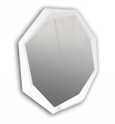 Picture of A&X Octagon Modern White Crocodile Lacquer Mirror