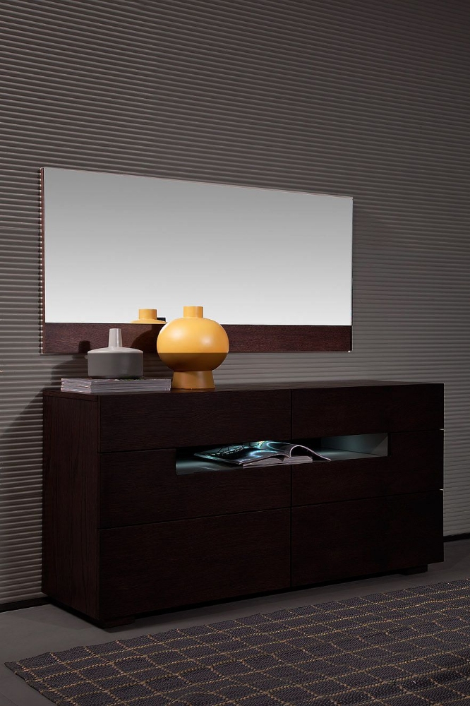 Picture of Modrest Ceres - Modern Brown Oak Bedroom Mirror