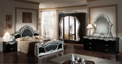 Picture of Modrest Rococo - Italian Classic Black & Silver Bedroom Set