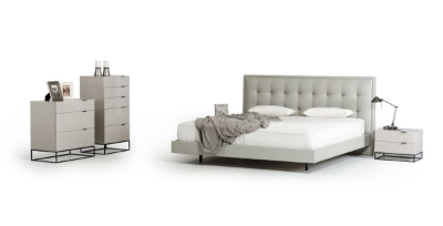 Picture of Eastern King Modrest Hera Modern Grey Leatherette Bed