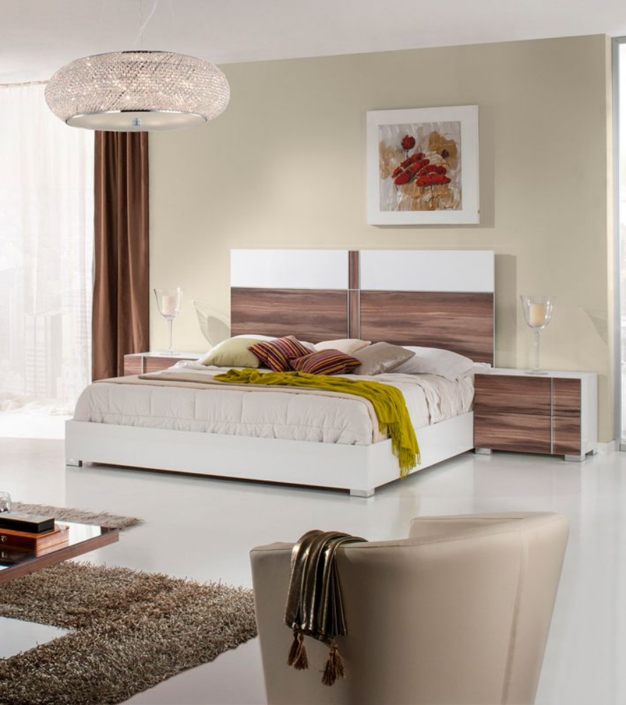 Picture of Eastern King Nova Domus Giovanna Italian Modern White and Cherry EK Bed