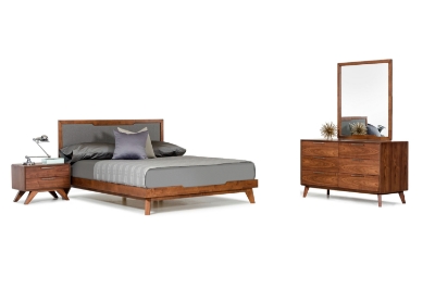 Picture of Queen Nova Domus Soria Modern Grey & Walnut Bedroom Set