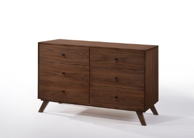 Picture of Modrest Addison Mid-Century Modern Grey & Walnut Bedroom Set