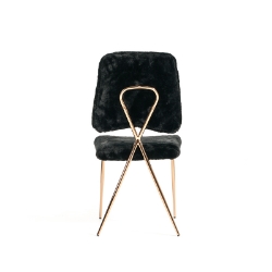 Picture of Candace - Modern Black Faux Fur Dining Chair (Set of 2)