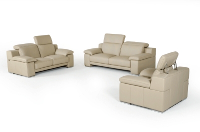 Picture of Lamod Italia Evergreen Italian Modern Taupe Leather Sofa Set