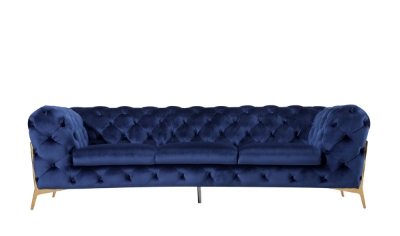 Picture of Divani Casa Sheila Modern Dark Blue Fabric Sofa Set