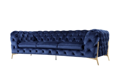 Picture of Divani Casa Sheila Modern Dark Blue Fabric Sofa Set