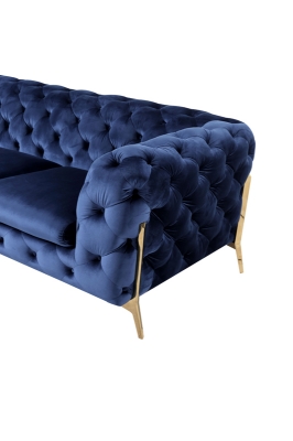 Picture of Divani Casa Sheila Modern Dark Blue Fabric Sofa Set