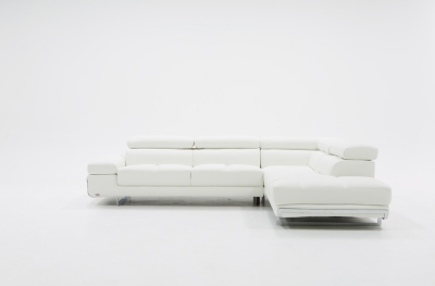 Picture of Divani Casa Myst Mini - Modern White Eco-Leather Right Facing Sectional Sofa