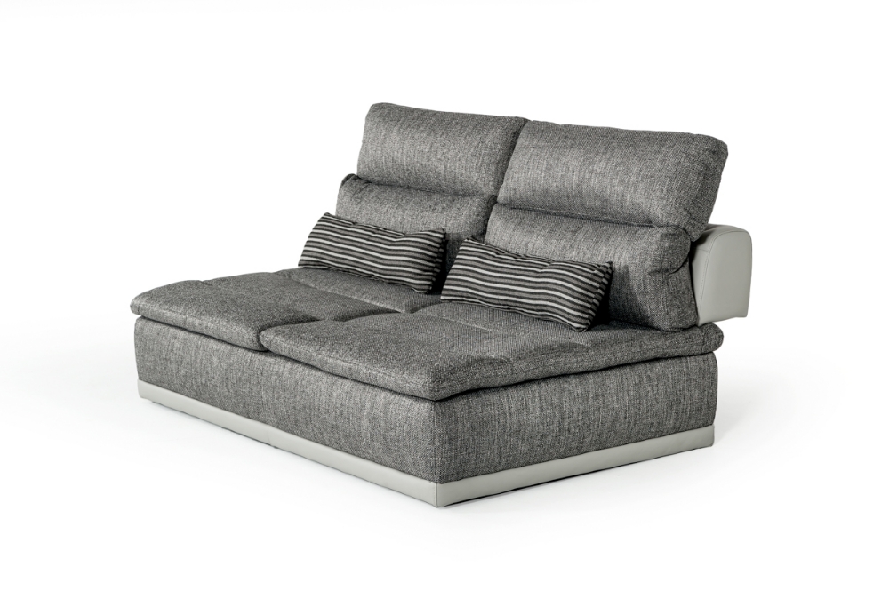 Picture of David Ferrari Panorama - Italian Modern Grey Fabric + Grey Leather Modular Sectional Sofa