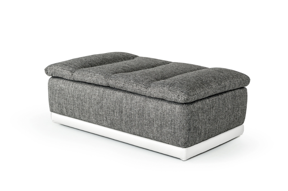 Picture of David Ferrari Panorama - Italian Modern Grey Fabric + White Leather Modular Sectional Sofa