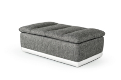 Picture of David Ferrari Panorama - Italian Modern Grey Fabric + White Leather Modular Sectional Sofa