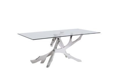 Picture of Modrest Legend Modern Glass & Stainless Steel Dining Table