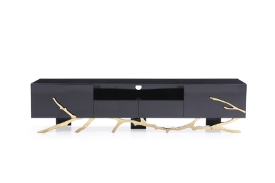 Picture of Modrest Legend Modern Black & Gold 79" TV Stand