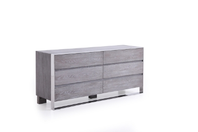 Picture of Modrest Arlene Modern Grey Elm & Stainless Steel Bedroom Set