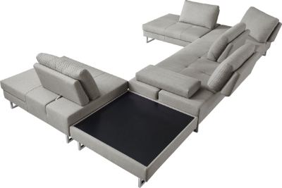 Picture of Divani Casa Baxter - Modern Grey Fabric Sectional Sofa + Coffee Table