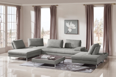 Picture of Divani Casa Baxter - Modern Grey Fabric Sectional Sofa + Coffee Table