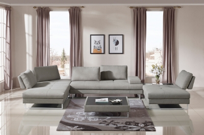 Picture of Divani Casa Baxter - Modern Grey Fabric Sectional Sofa + Coffee Table