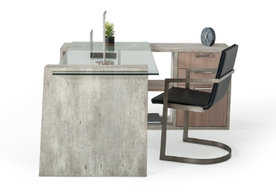 Picture of Nova Domus Boston Modern Glass & Faux Concrete Desk