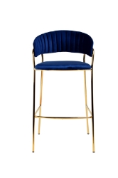 Picture of Modrest Brandy Modern Blue Fabric Bar Stool (Set of 2)