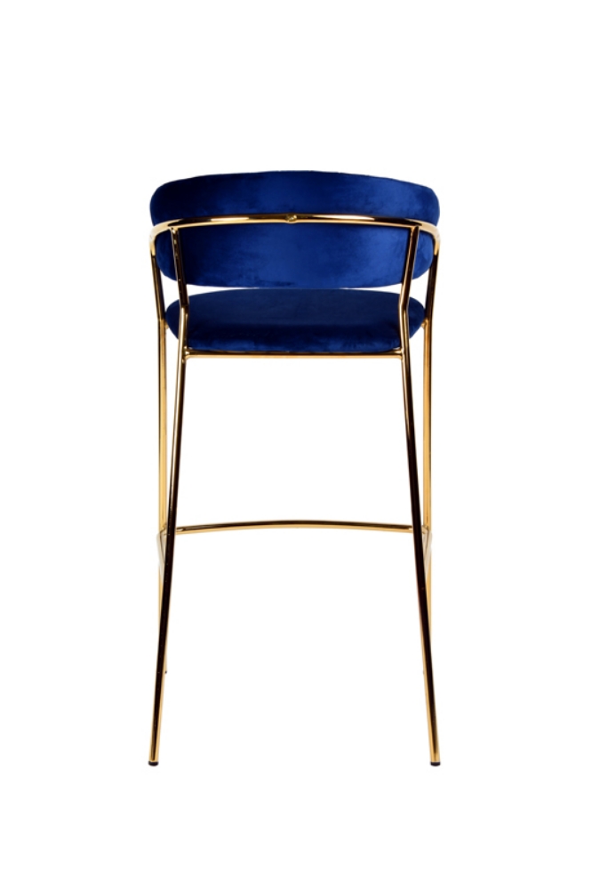 Picture of Modrest Brandy Modern Blue Fabric Bar Stool (Set of 2)