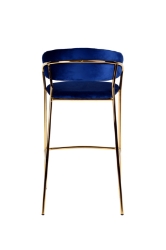 Picture of Modrest Brandy Modern Blue Fabric Bar Stool (Set of 2)