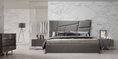 Picture of Modrest Chrysler Modern Grey Bonded Leather Bed