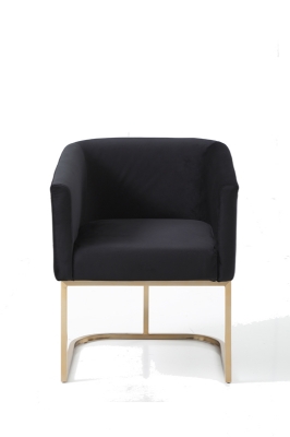 Picture of Modrest Yukon Modern Black Velvet & Gold Dining Chair