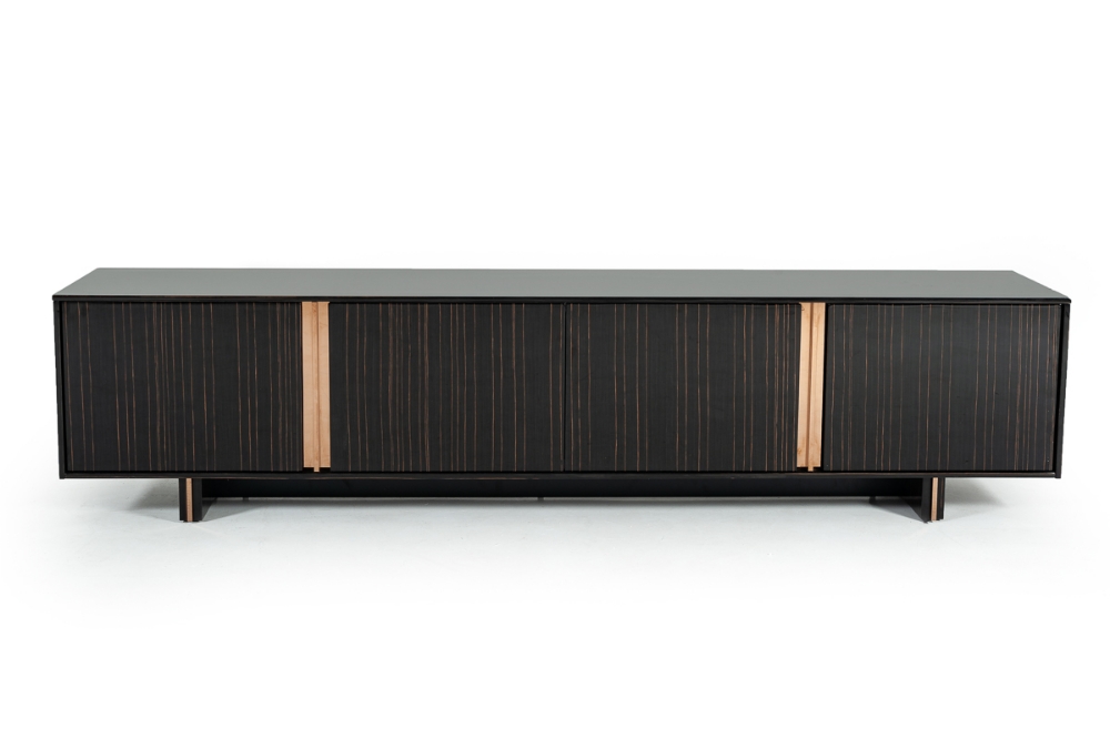 Picture of Modrest Chadwick Modern Ebony & Rosegold TV Stand