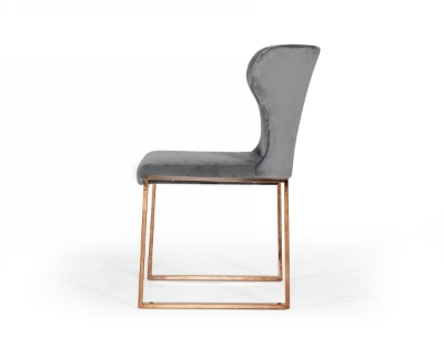 Picture of Modrest Chadwick Modern Grey Velvet & Rosegold Dining Chair