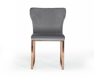 Picture of Modrest Chadwick Modern Grey Velvet & Rosegold Dining Chair