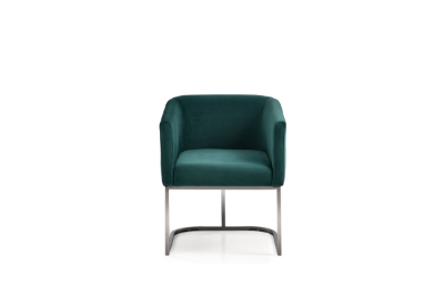 Picture of Modrest Yukon Modern Green Velvet & Black Gun Dining Chair