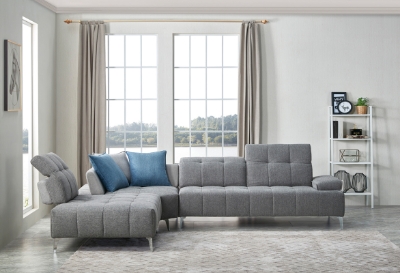 Picture of Divani Casa Nash - Modern Grey Fabric Sectional Sofa Adjustable Backrest