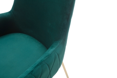 Picture of Modrest Robin Modern Green Velvet & Gold Dining Chair