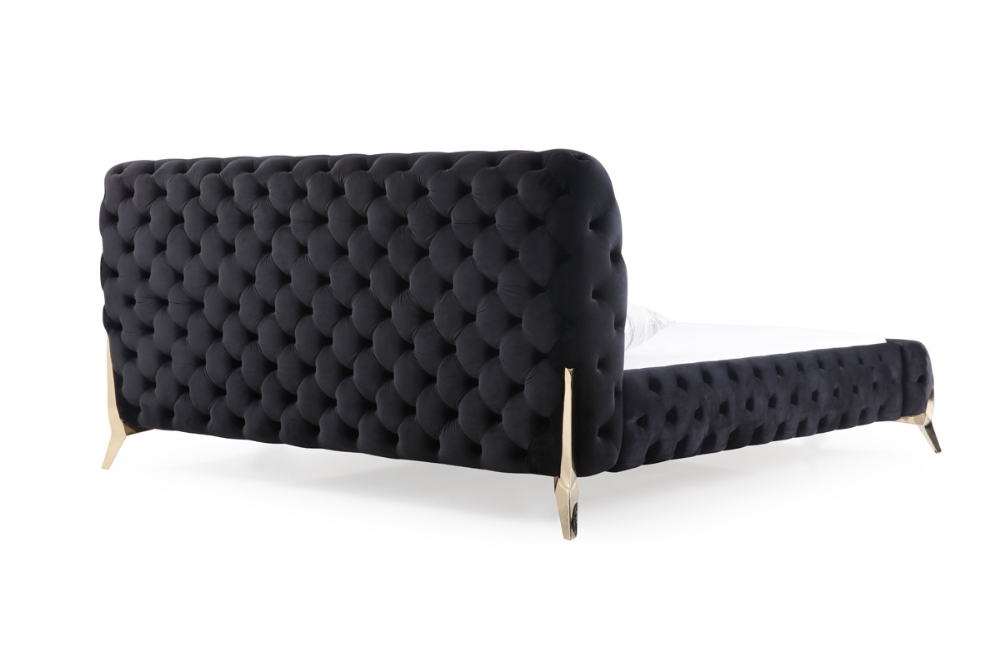 Picture of Modrest Legend Modern Black Velvet & Gold Bed