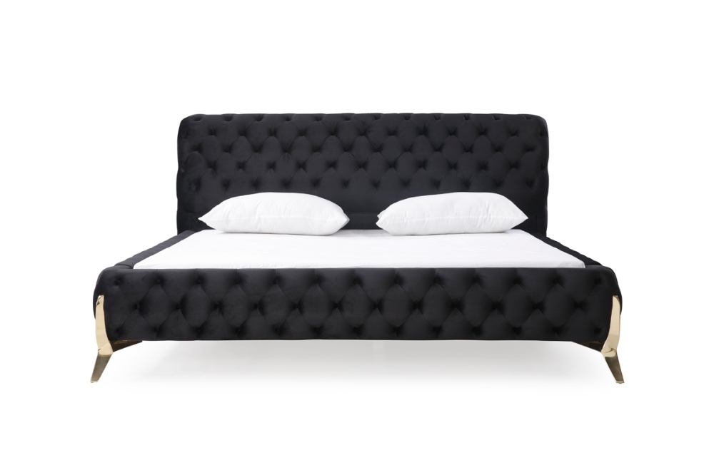 Picture of Modrest Legend Modern Black Velvet & Gold Bed