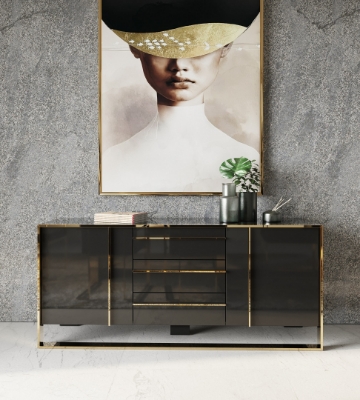 Picture of Nova Domus Cartier Modern Black & Rosegold Buffet